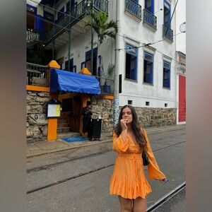 Elegant Orange Women's Dress